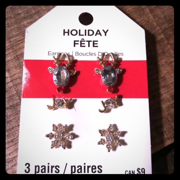 Christmas Winter Holiday ❄️ post earrings set - Picture 1 of 4